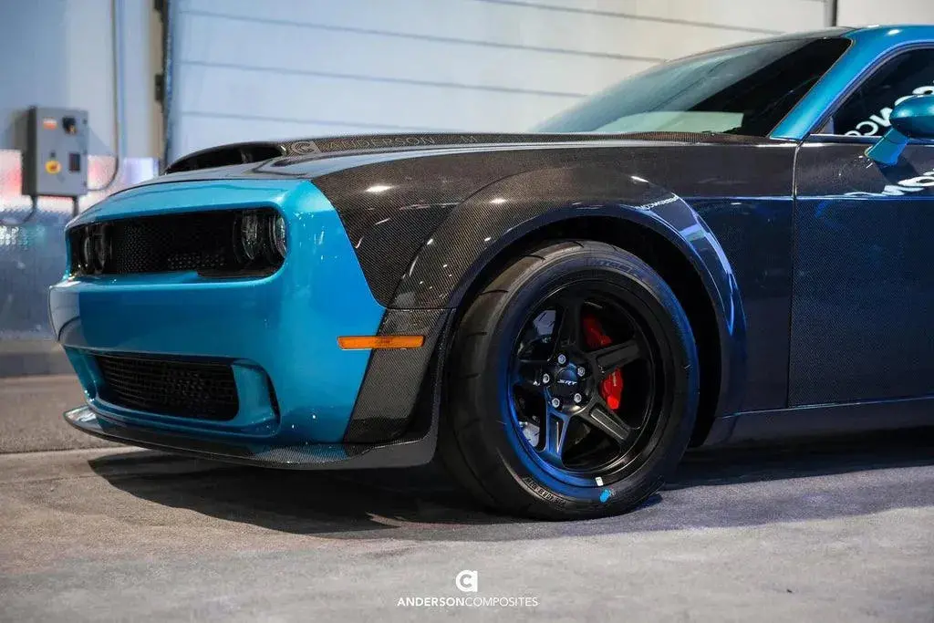 Anderson Composites 2018-2023 Dodge Challenger Wide Body Fender Flare Front Extensions 1
