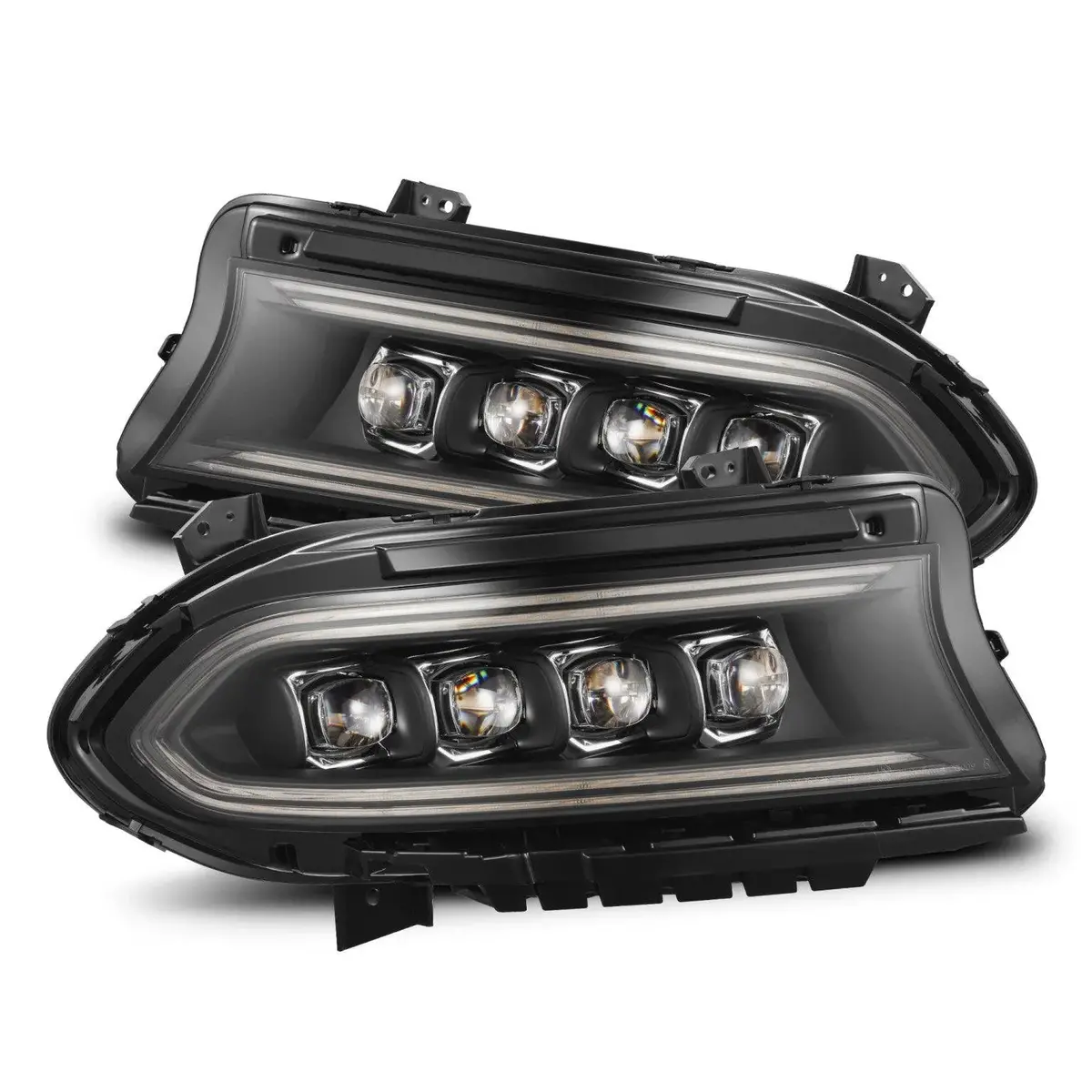 Alpharex 15-23 Dodge Charger Nova-Series Led Projector Headlights Black 1