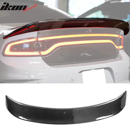 Ikon Motorsports 2015-2023 Dodge Charger Redeye Style Trunk Spoiler Carbon Fiber 1