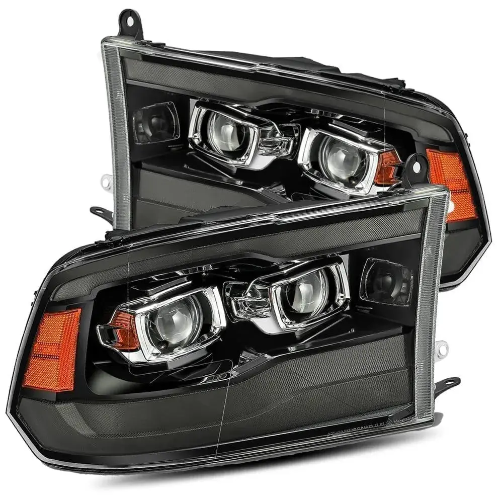 Alpharex 09-18 Ram Truck Pro-Series G2 Projector Headlights Jet Black 1