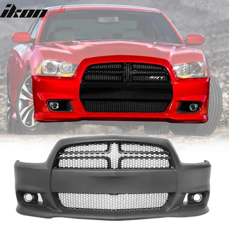 Ikon Motorsports 2011-2014 Dodge Charger Front Bumper Cover Srt8 Style Unpainted Pp 2