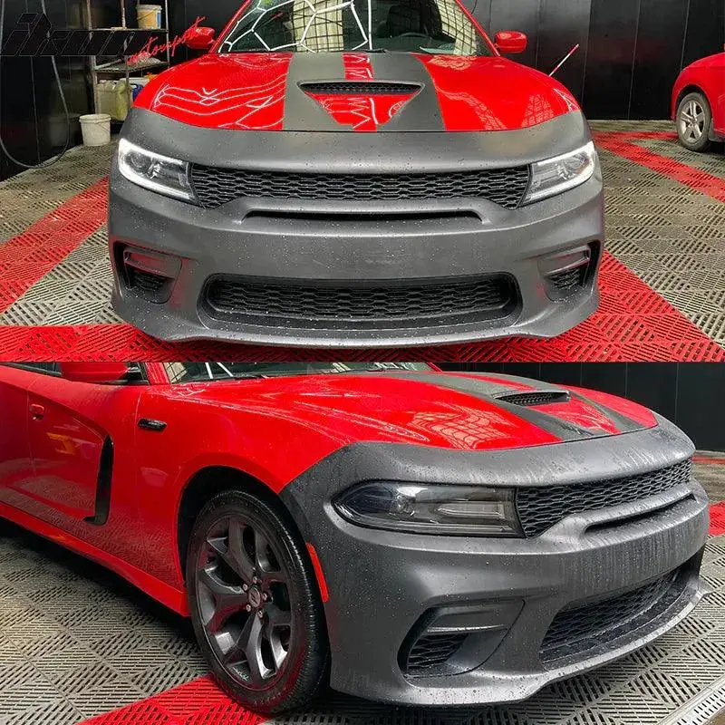 Ikon Motorsports 2015-2023 Dodge Charger Front Bumper & Grille Sedan Widebody Black 2