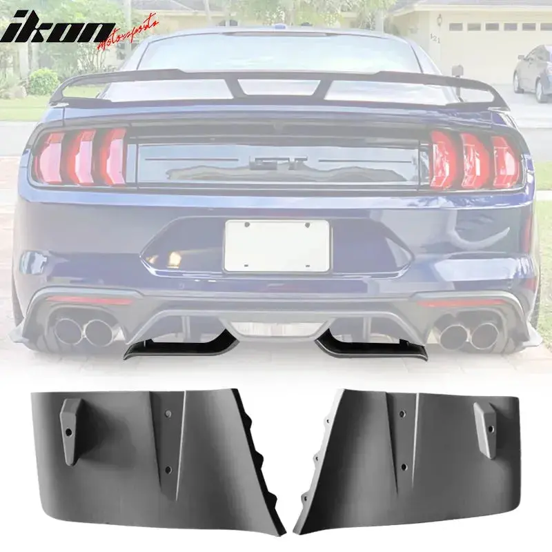 2018-2024 Ford Mustang Gt Unpainted Black Rear Bumper Diffuser 1