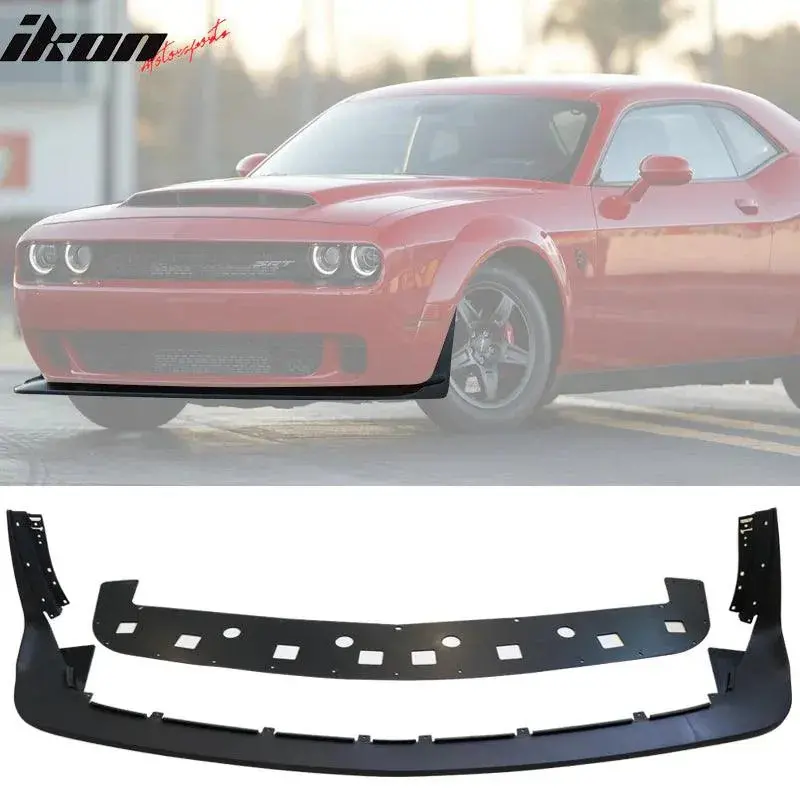 Ikon Motorsports 2015-2023 Dodge Challenger Front Lip + Fender Flare Hellcat To Demon 2