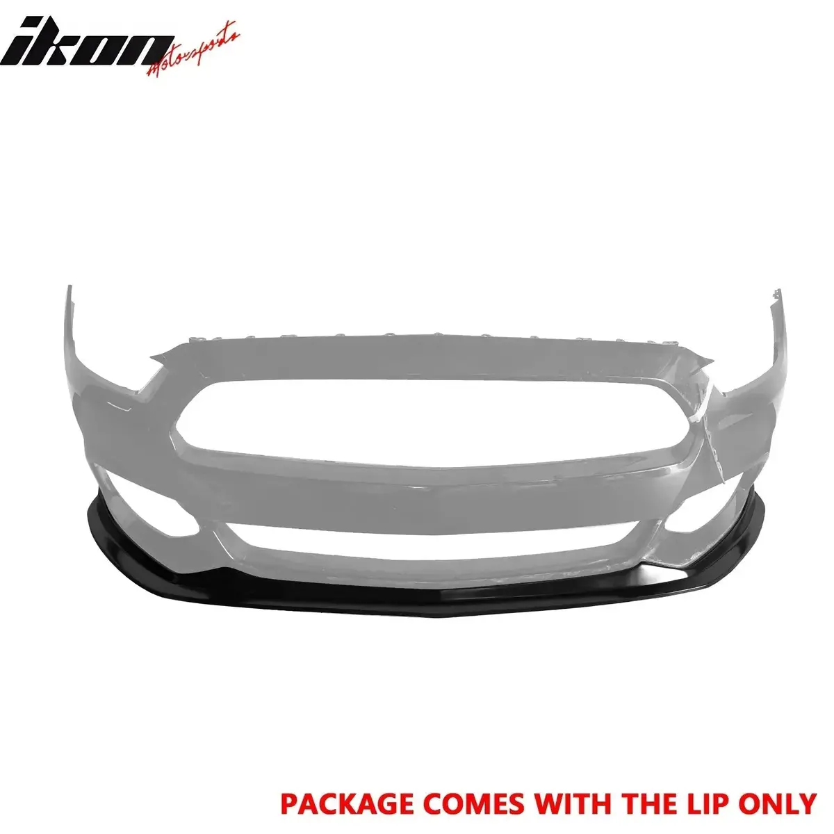 2015-2017 Ford Mustang Mda Style Unpainted Black Front Bumper Lip Pu 2