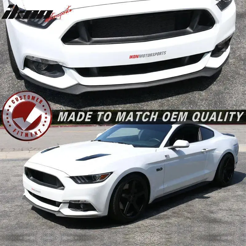 2015-2017 Ford Mustang V6 Gt Oem Style Front Bumper Lip Spoiler Pu 2