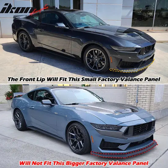 2024-2025 Ford Mustang Dark Horse Ikon Gloss Black Front Bumper Lip 1
