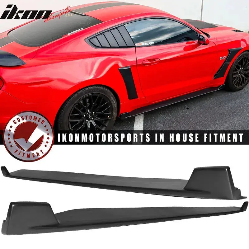 2015-2023 Ford Mustang 2 Fin Style Side Skirt Rocker Panel Extension 1