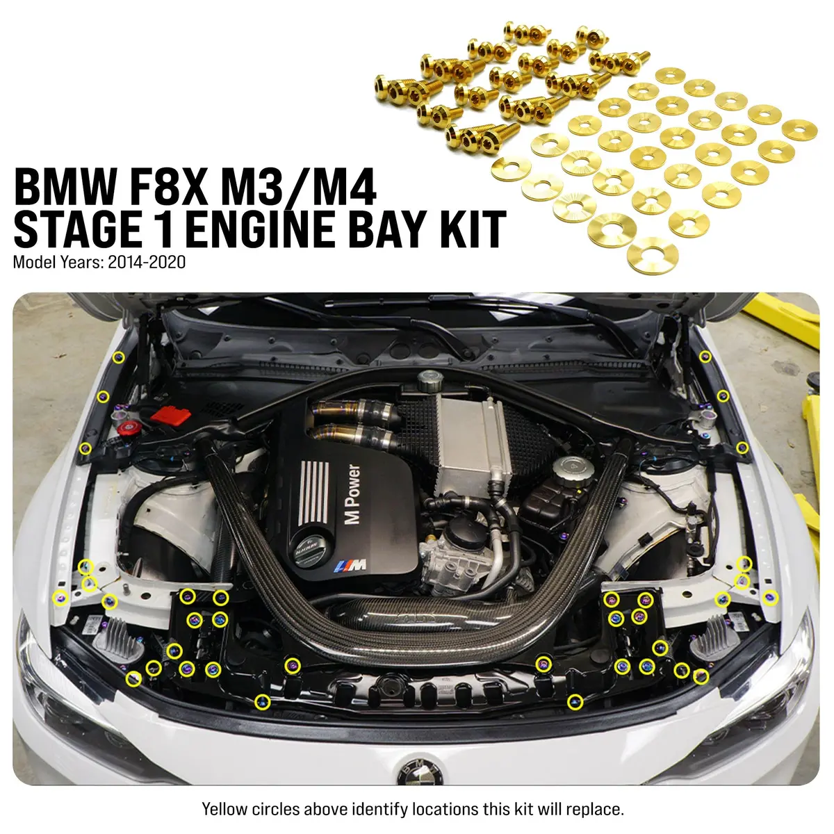 Stage 1 Titanium Hardware Engine Bay Kit - Bmw F80 M3/M4 (2014-2020) 2