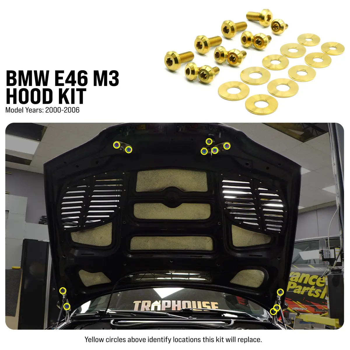 Titanium Hardware Hood Kit - Bmw E46 M3 (2000-2006) 2