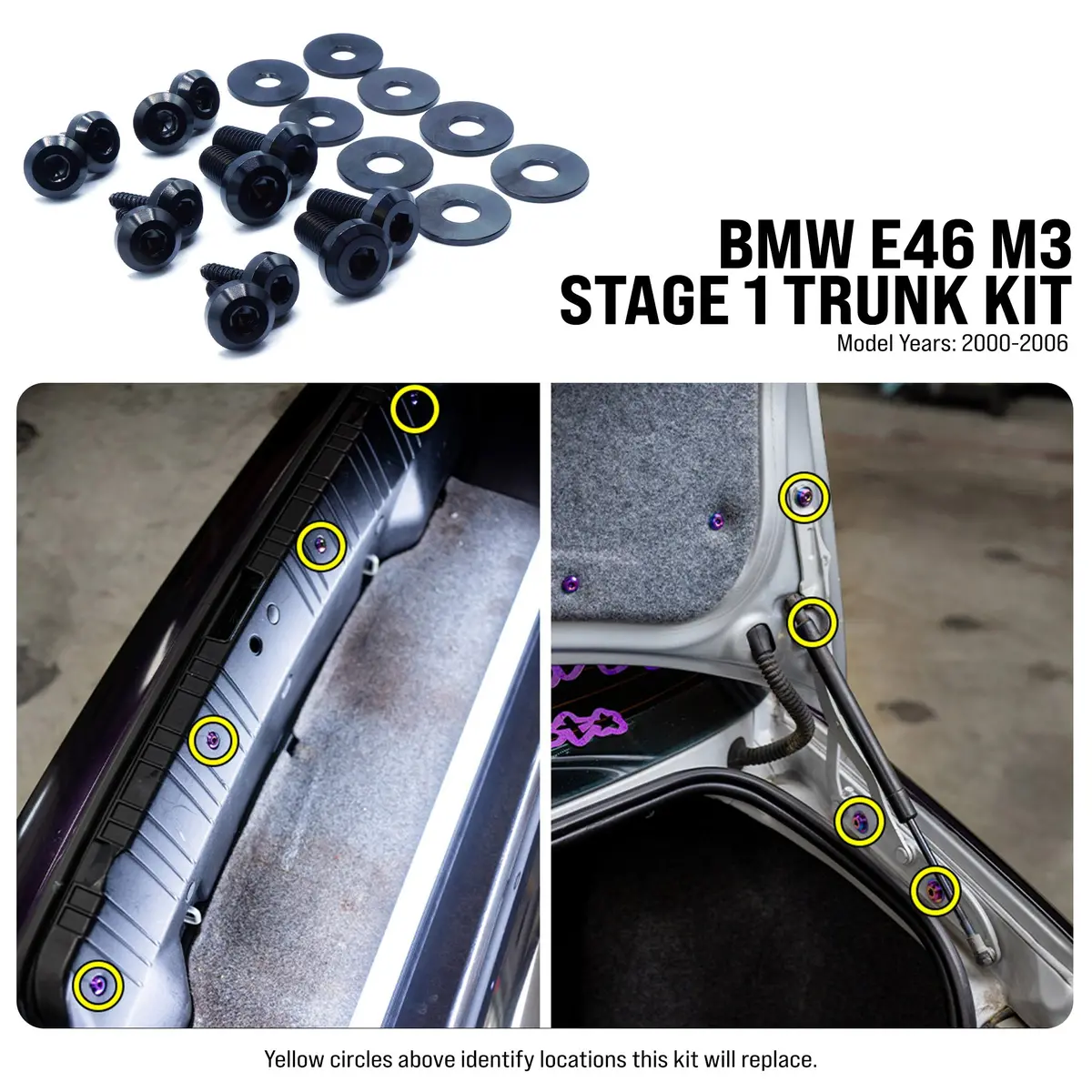 Stage 1 Titanium Hardware Trunk Kit - Bmw E46 M3 (2000-2006) 2