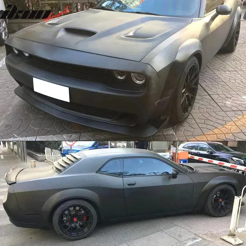 Ikon Motorsports 2008-2014 Dodge Challenger Front Bumper + Demon Lip + Fender Flares 2