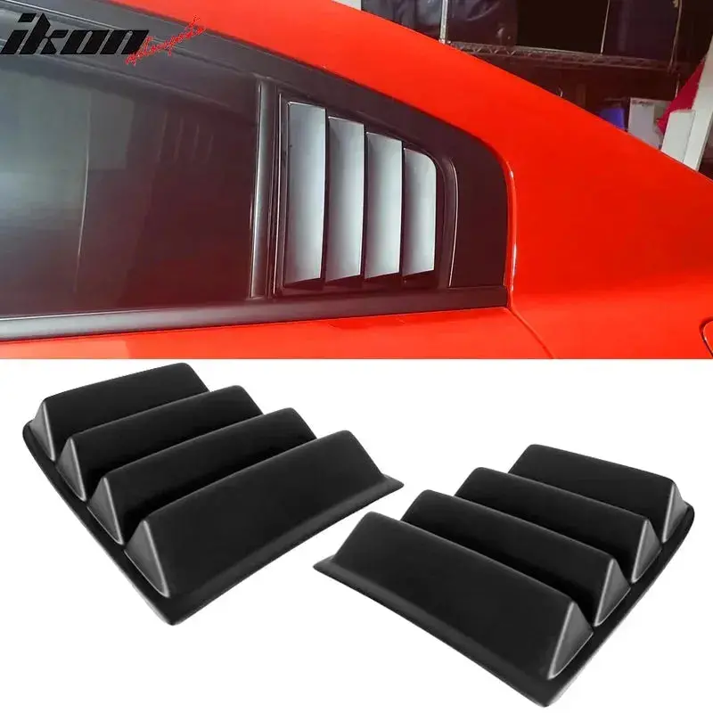 Ikon Motorsports 2008-2023 Dodge Challenger Rear Window Scoop Louver Vent 2