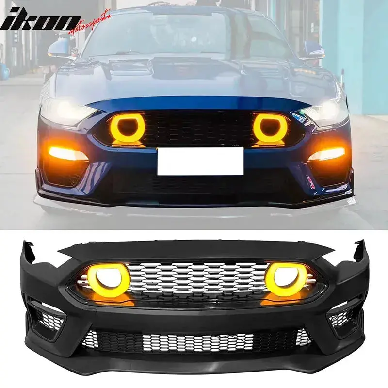 2018-2023 Ford Mustang 2021 Mach-1 Style Front Bumper Cover Led Grille 1