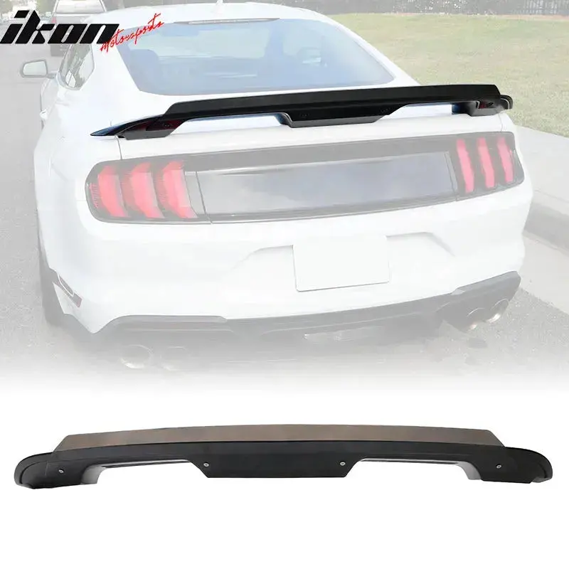 2015-2023 Ford Mustang Gt500 Matte Black Trunk Spoiler Gurney Flap Abs 1