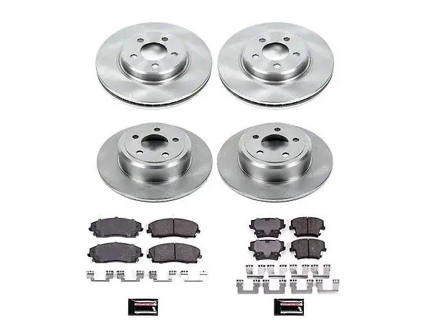 Powerstop Oe Replacement Brake Rotor And Pad Kit; Front And Rear (09-23 Rwd Challenger Se & Sxt W/ Single Piston Front Calipers) 1