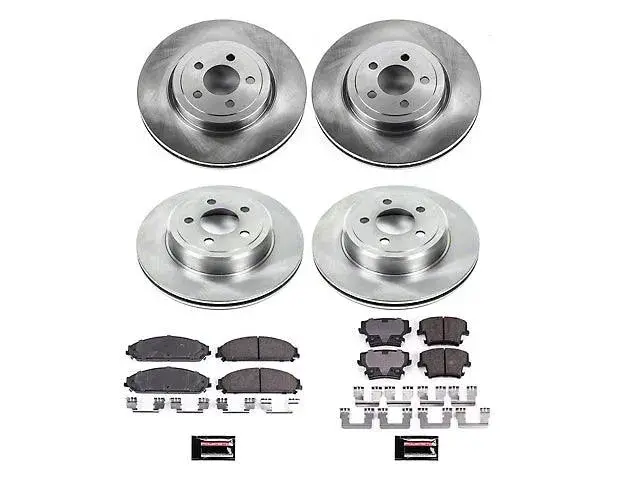Powerstop Oe Replacement Brake Rotor And Pad Kit; Front And Rear (09-23 Challenger Gt, R/T, Rallye Redline, Sxt & T/A W/ Dual Piston Front Calipers; 2011 Challenger Se W/ Dual Piston Front Calipers) 1
