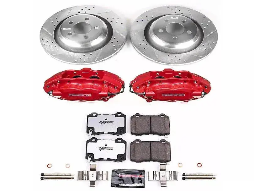 Powerstop Z26 Street Warrior Brake Rotor, Pad And Caliper Kit; Rear (06-14 Charger Srt8; 15-20 Charger Daytona 392, Gt, R/T, R/T 392, Scat Pack, Srt 392 & Srt Hellcat W/ 4 Or 6-Piston Front Calipers) 1