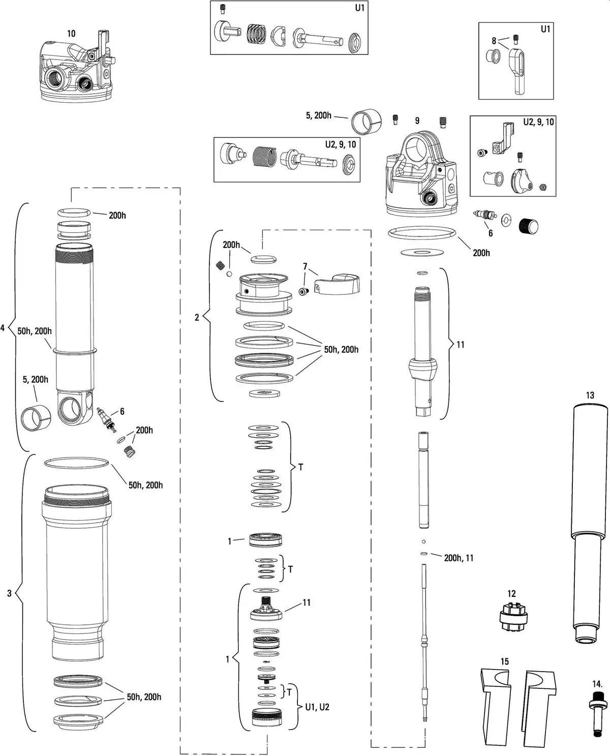 Rockshox Schokdemper Sidluxe Ultimate 3P Rear Shock Rs Sidluxe Ult.3P 185 X 47,5Mm 1