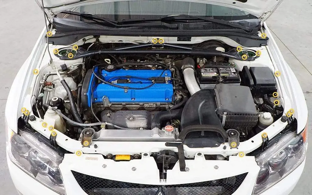 Stage 1 Titanium Hardware Engine Bay Kit - Mitsubishi Evo Ix 2