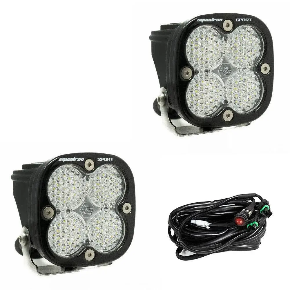 Baja Designs Squadron Sport Black Led Auxiliary Light Pod Pair 1