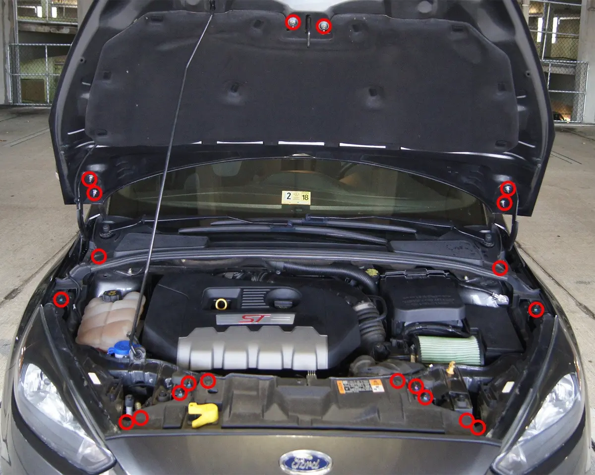 Ford Focus St (2015-2018) Titanium Engine Bay Kit 2