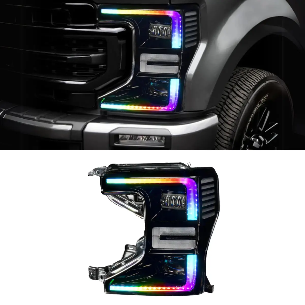 Ford F-250/350 Super Duty Multicolor Flow Drl Boards (2020-2022) 1