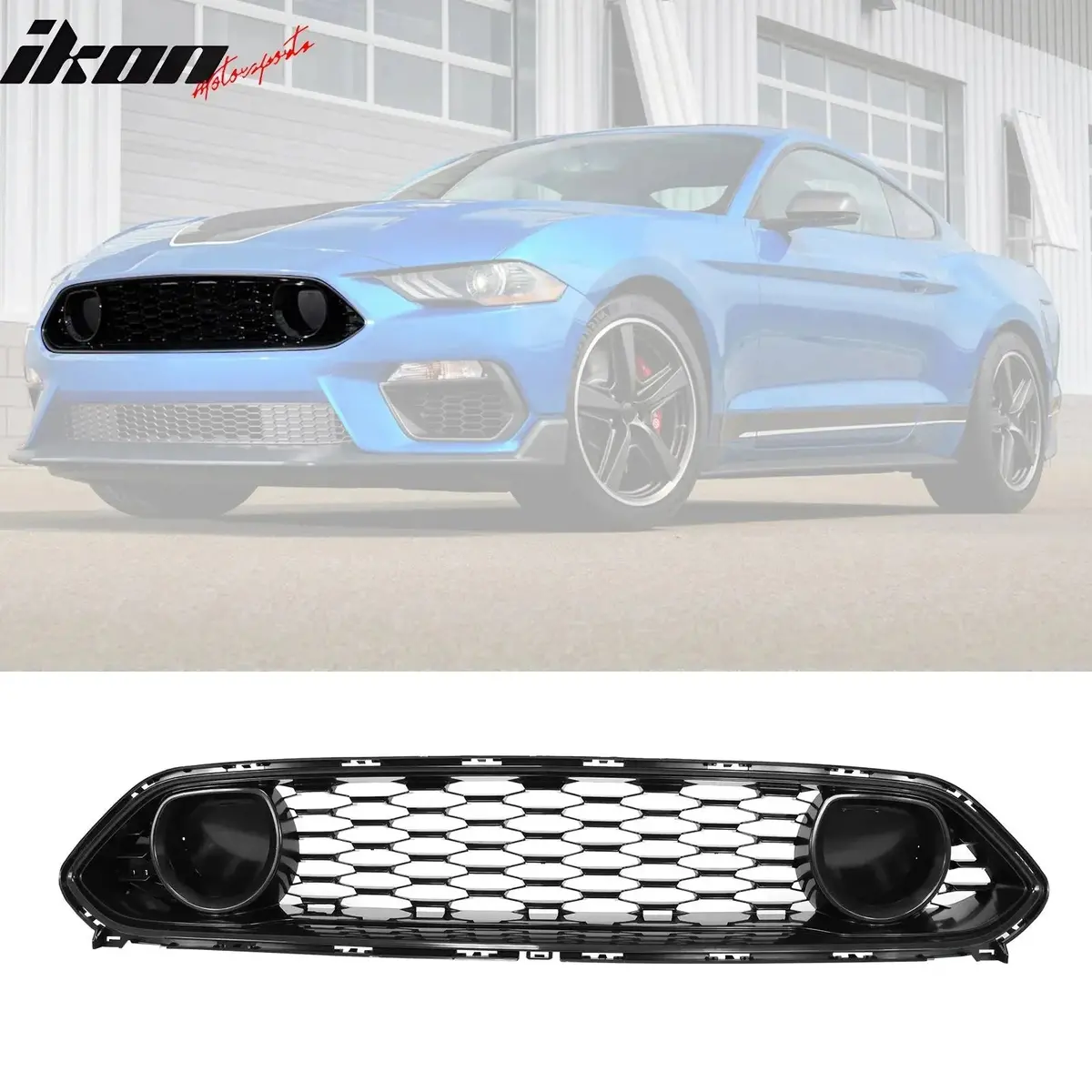2021-2023 Ford Mustang Mach 1 Black Front Upper Mesh Grille Grill Abs 1