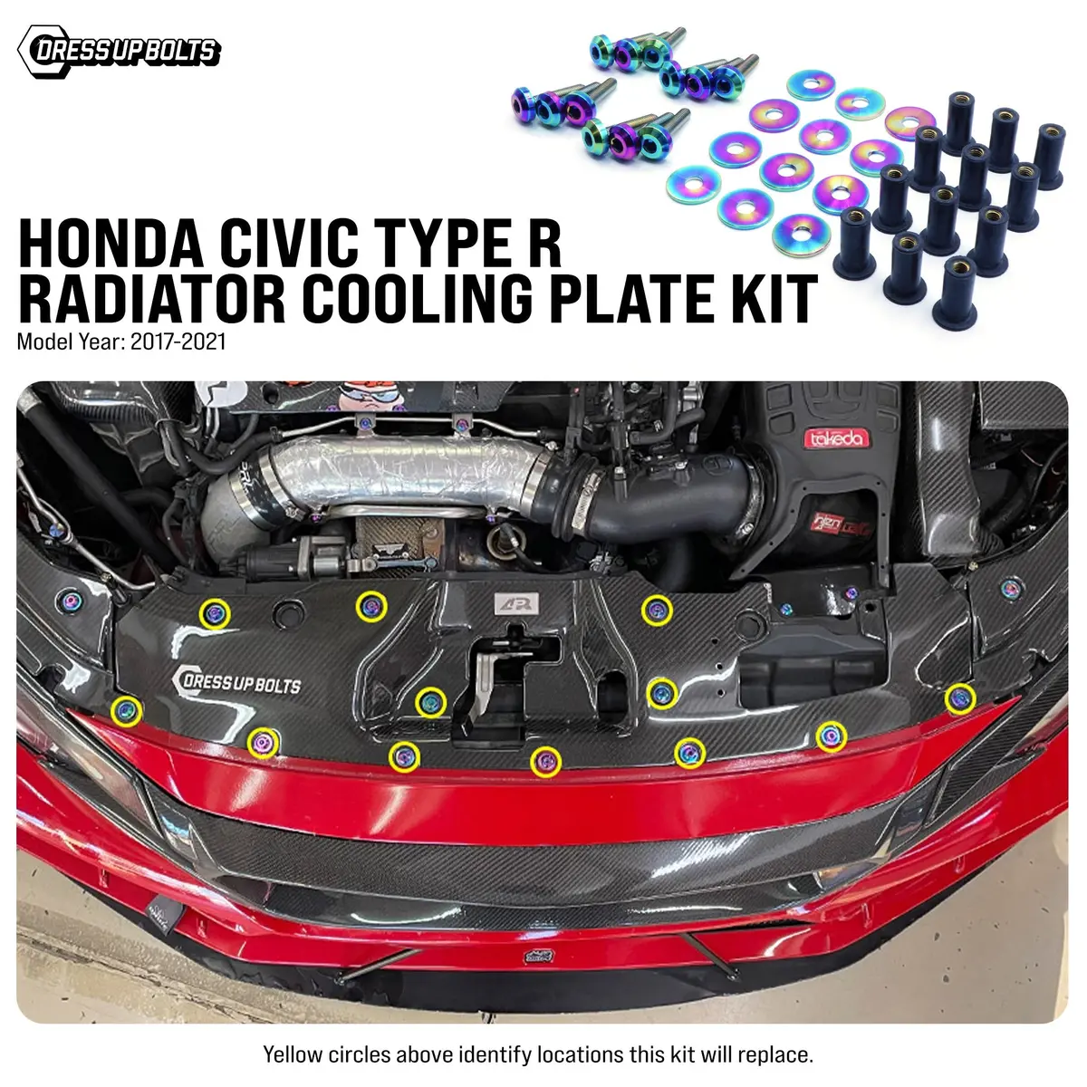 Titanium Hardware Cooling Plate Kit - Honda Civic Type R (2017-2021) 2