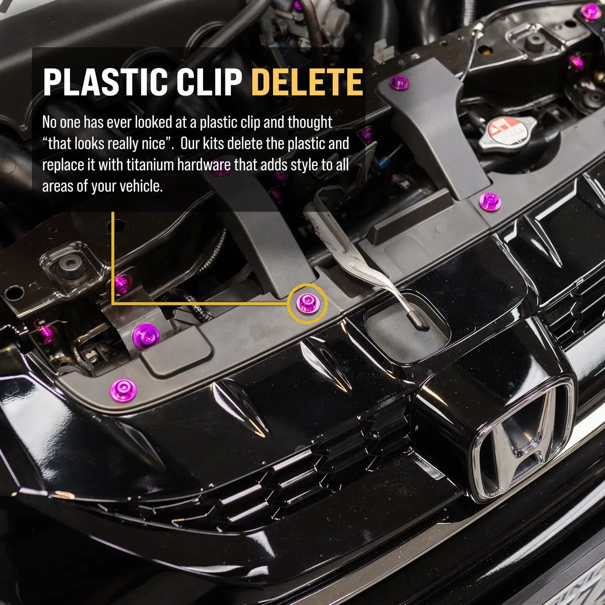Titanium Hardware Plastic Clip Delete Kit - Honda Civic Si (2012-2015) 3