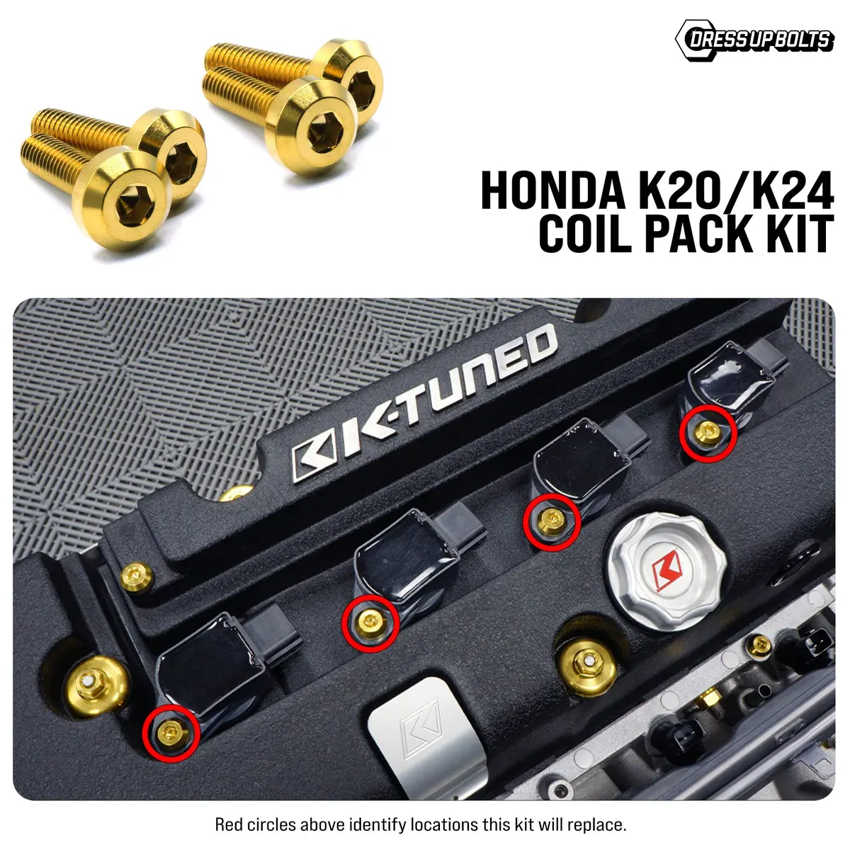 Titanium Hardware Coil Pack Kit - Honda K20/K24 2