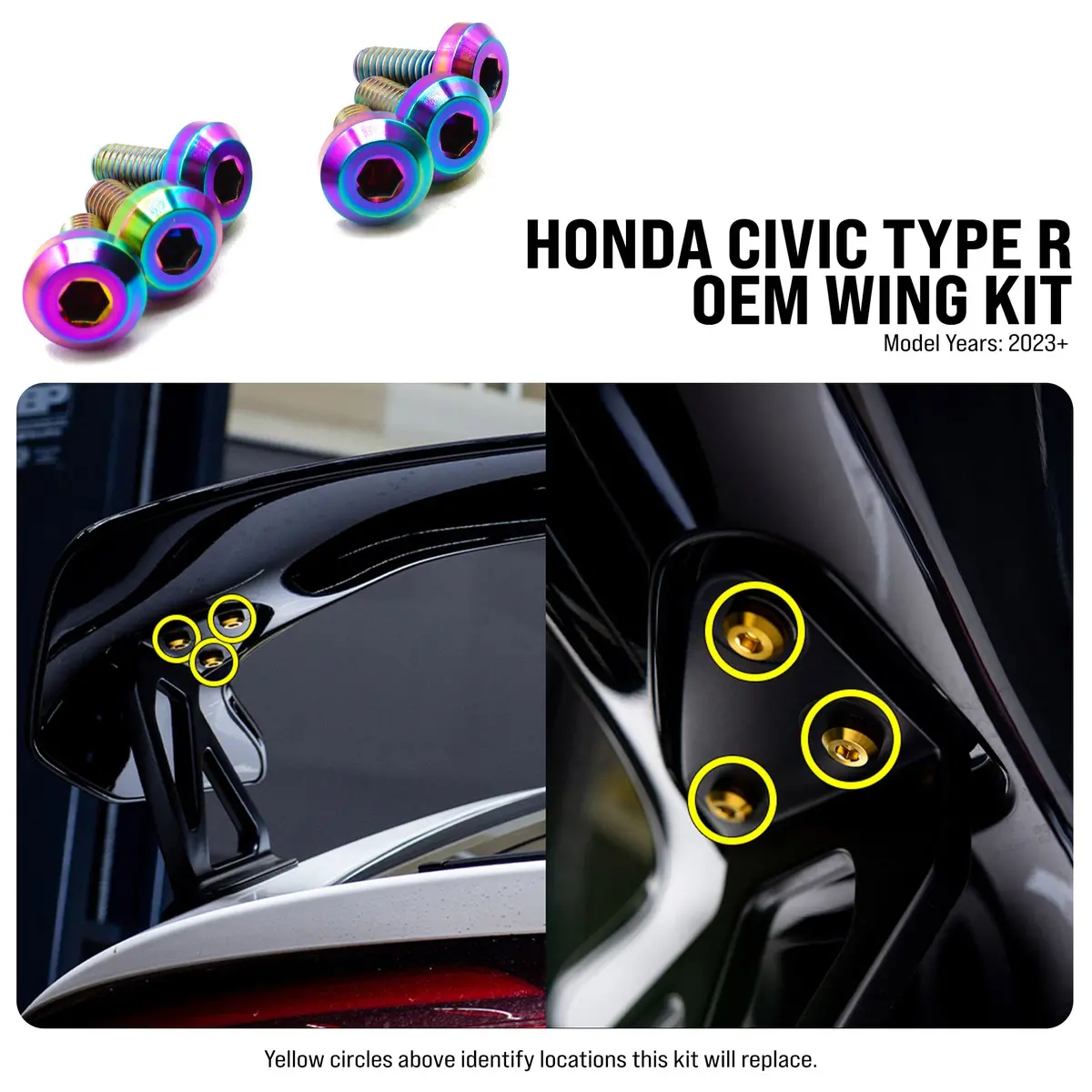 Titanium Hardware Wing Kit - Honda Civic Type R (2023+) 2
