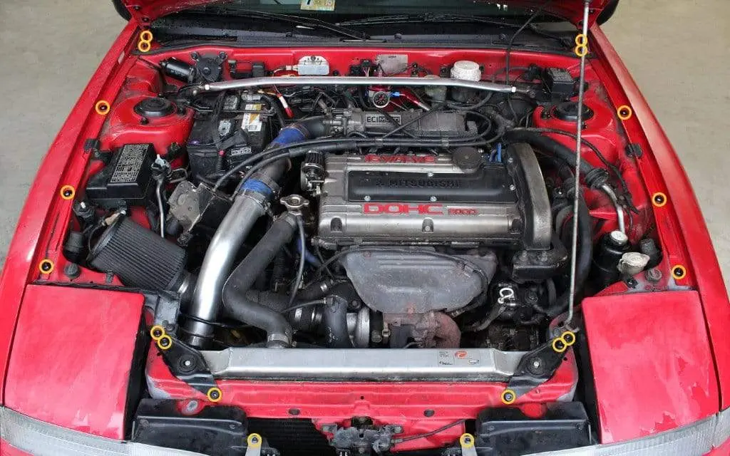 Eagle 1G Talon Dsm (1990-1994) Titanium Partial Engine Bay Kit 3