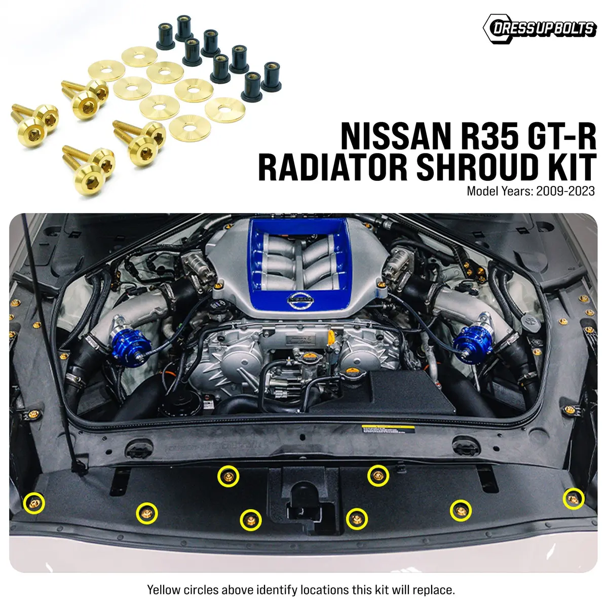 Titanium Hardware Radiator Shroud Kit - Nissan R35 Gt-R (2009-2023) 2
