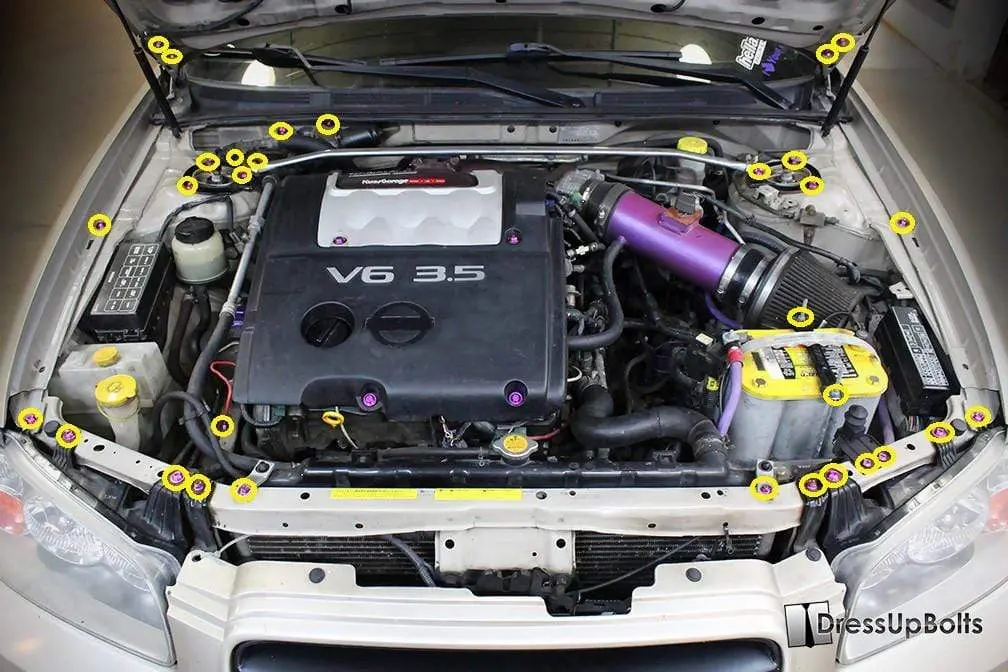 Nissan Maxima (2000-2003) Titanium Engine Bay Kit 2