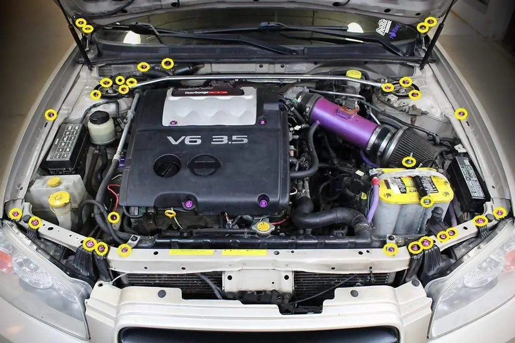 Infiniti I35 (2002-2004) Titanium Engine Bay Kit 2