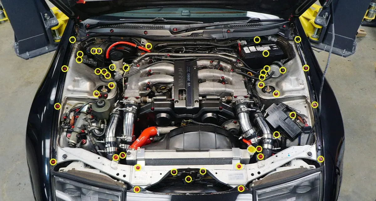 Stage 2 Titanium Hardware Engine Bay Kit - Nissan 300Zx (1990-1999) 2