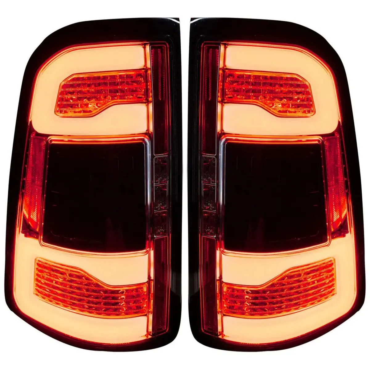 Recon Tail Lights For Ram 1500 & Trx 19-2024 Smoked Lens | W/ Scanning Red Turn Signal 1
