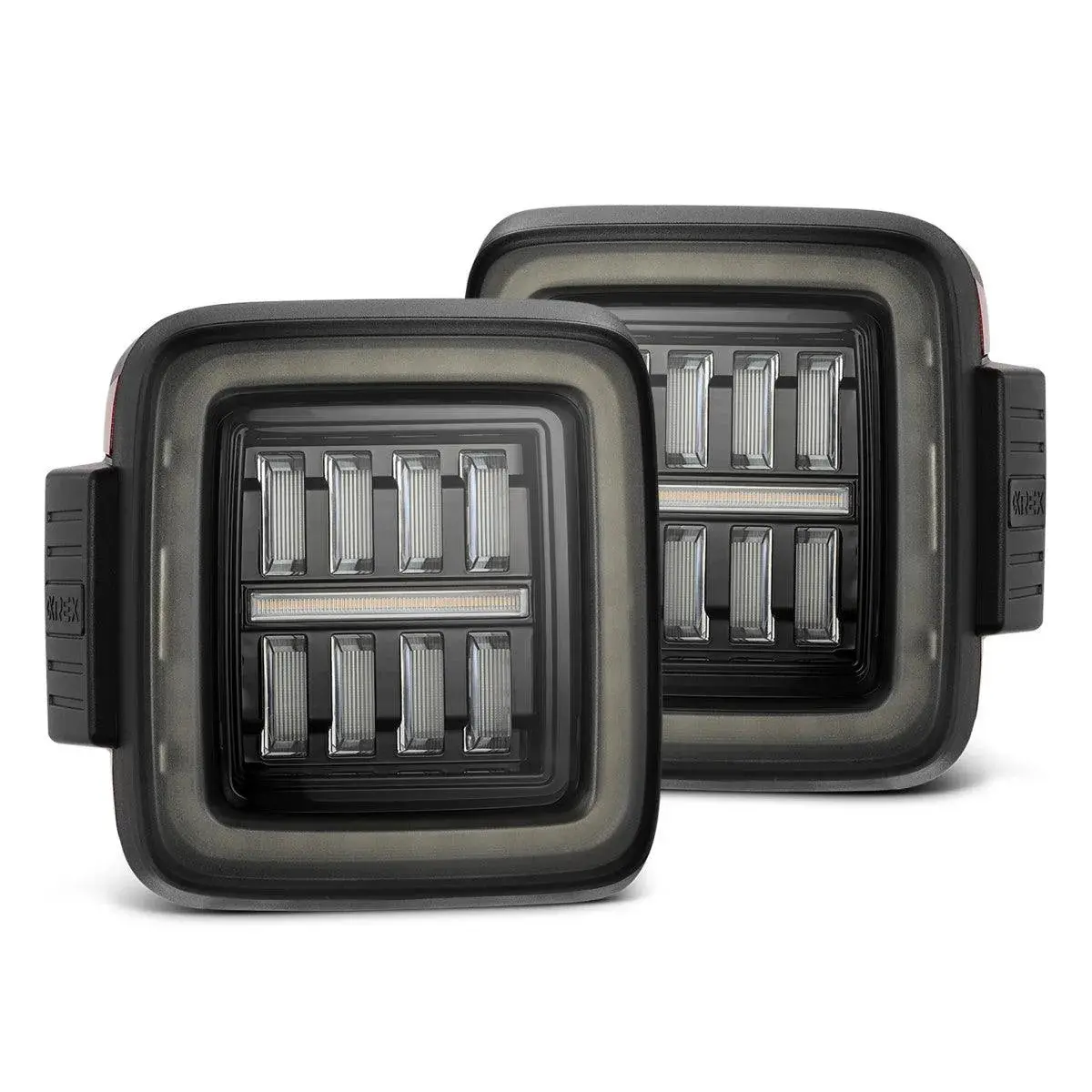 Alpharex 18-23 Jeep Wrangler Jl Nova-Series Prismatic Led Tail Lights Alpha-Black 1