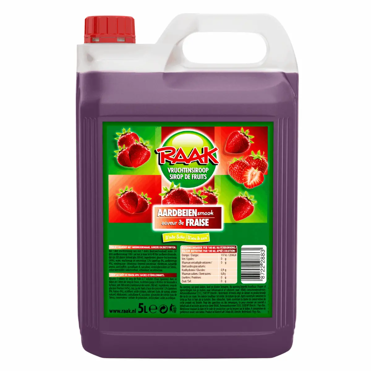 Raak Vruchtensiroop Aardbeien (5 Liter) 1