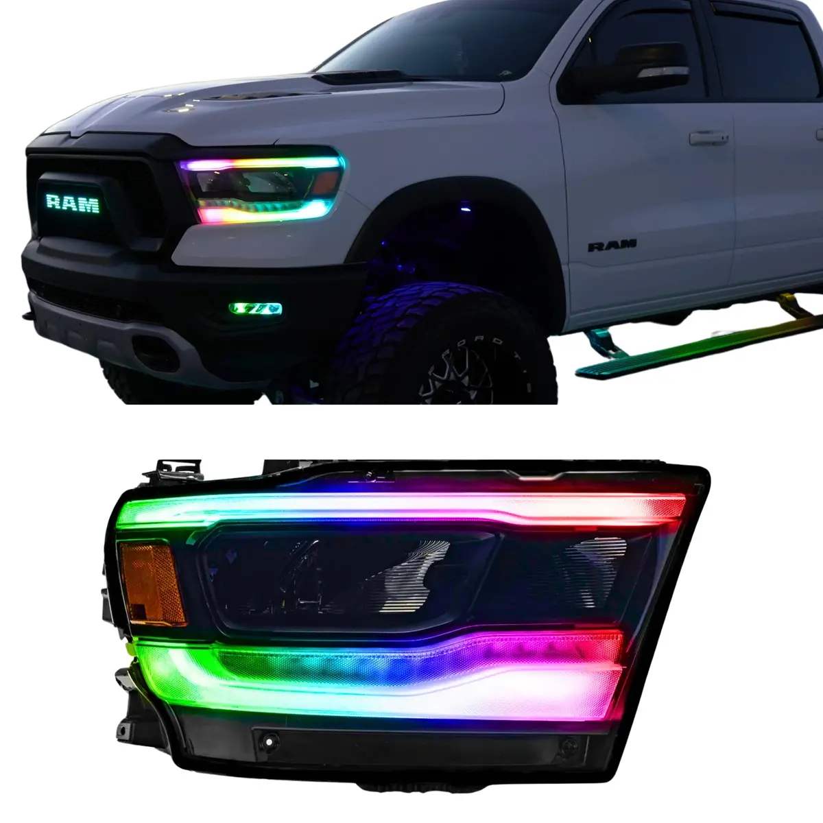Ram 1500 (Mid-Level Trim) Multicolor Drl Boards (2019-2024) 1