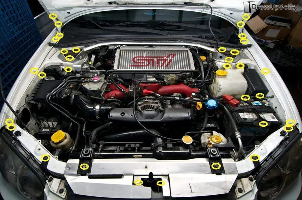 Titanium Hardware Engine Bay Kit - Subaru Wrx/Sti (2004-2005) 2