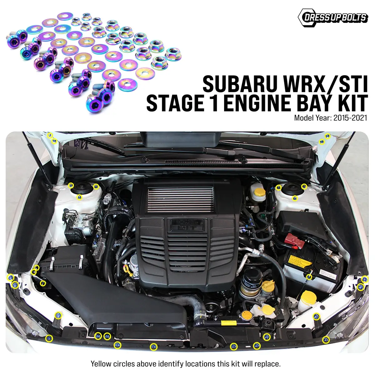 Stage 1 Titanium Hardware Engine Bay Kit - Subaru Wrx/Sti (2015-2021) 2
