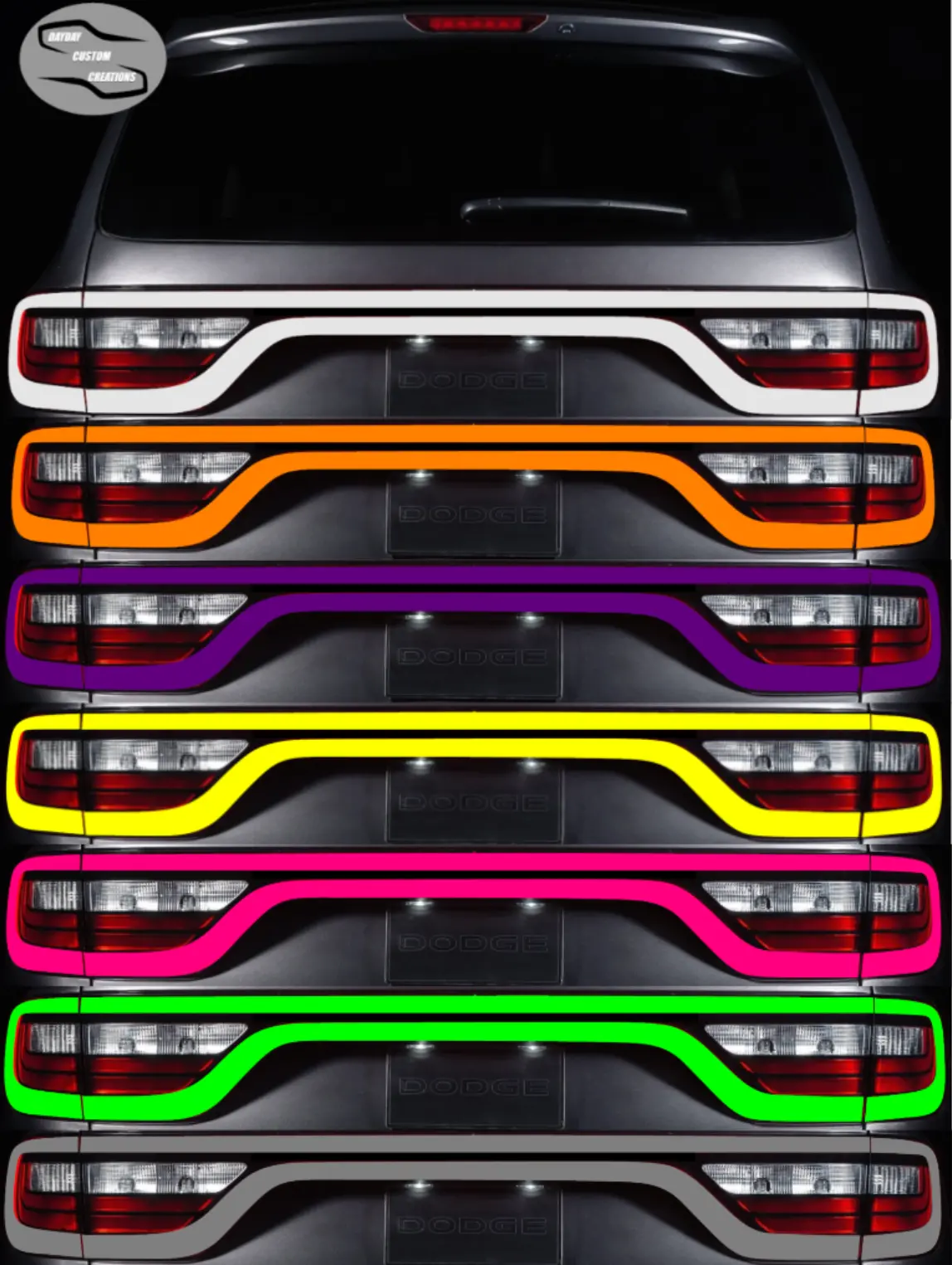 14-25 Dodge Durango Colored Taillight Tint Overlay 1