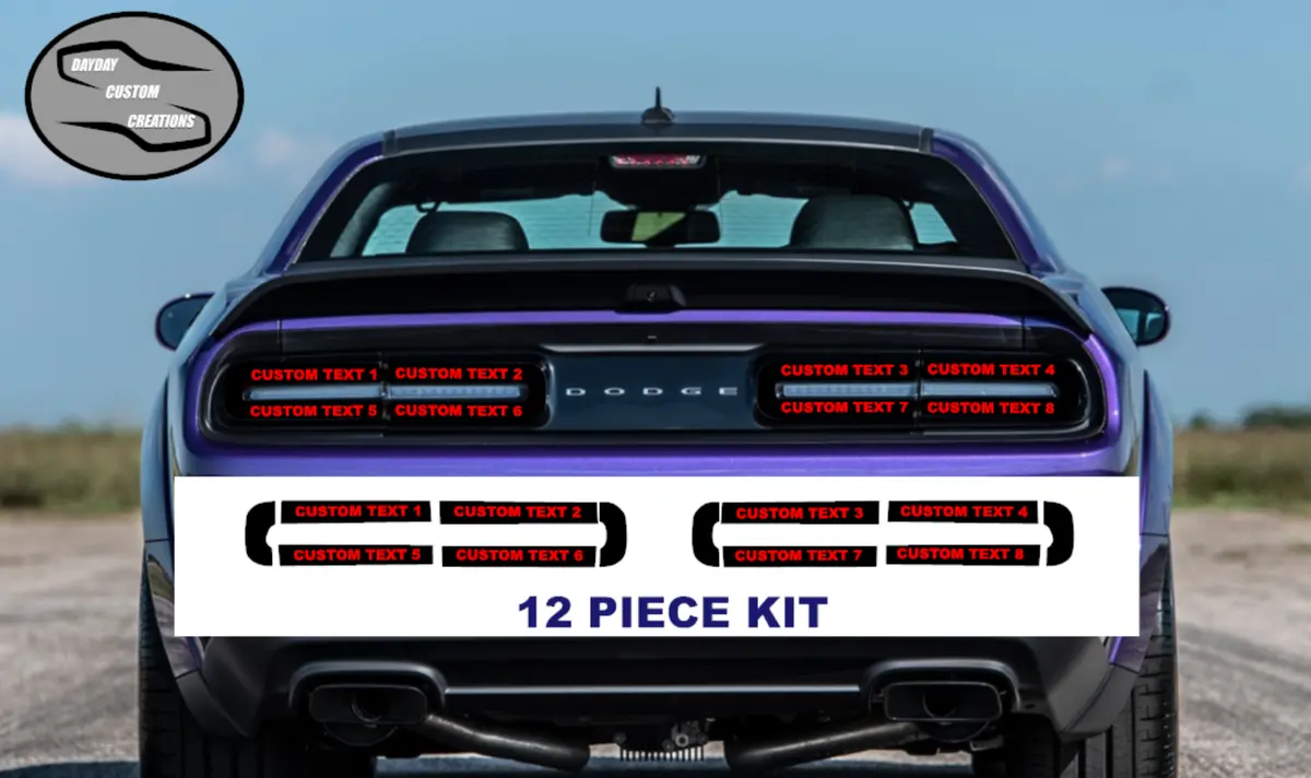 15-23 Dodge Challenger Custom Text Taillight Decal 1