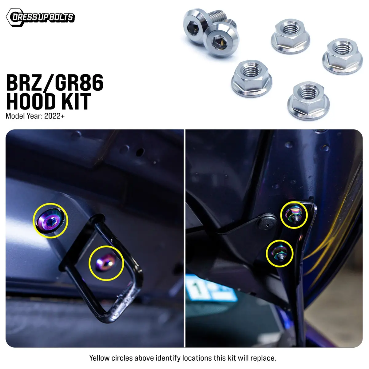 Titanium Hardware Hood Kit - Toyota Gr86/Subaru Brz (2022+) 2