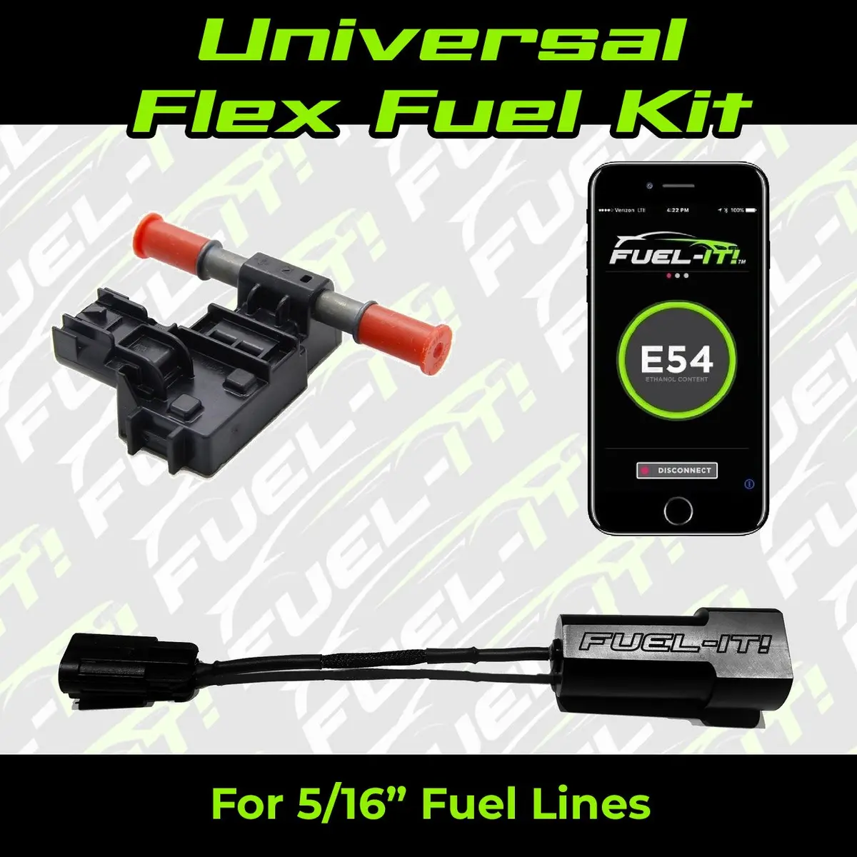 Fuel-It! Universal Bluetooth Diy Flex Fuel Kit For 5/16" Fuel Lines 1