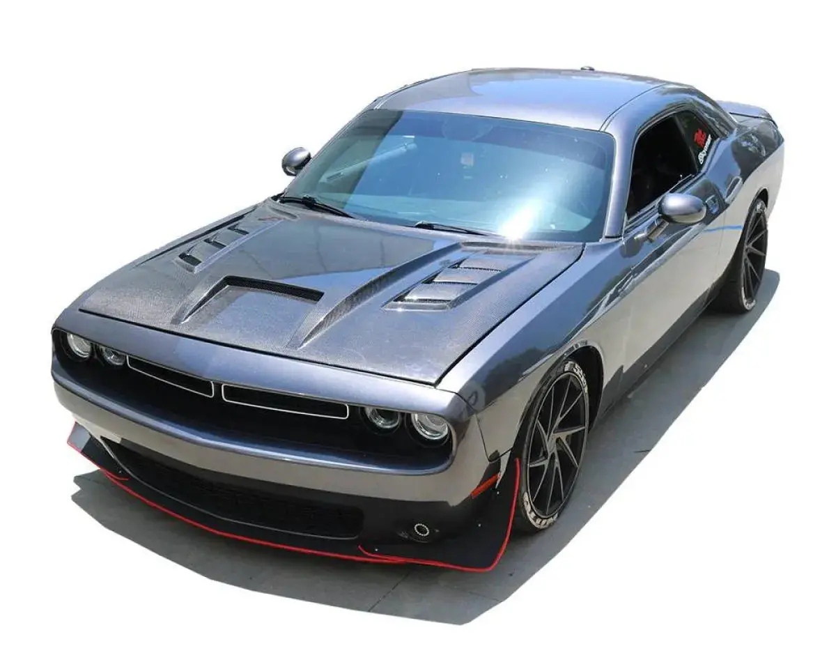 Vis Racing Carbon Fiber Terminator Style Hood Dodge Challenger 2Dr 2008-2022 1