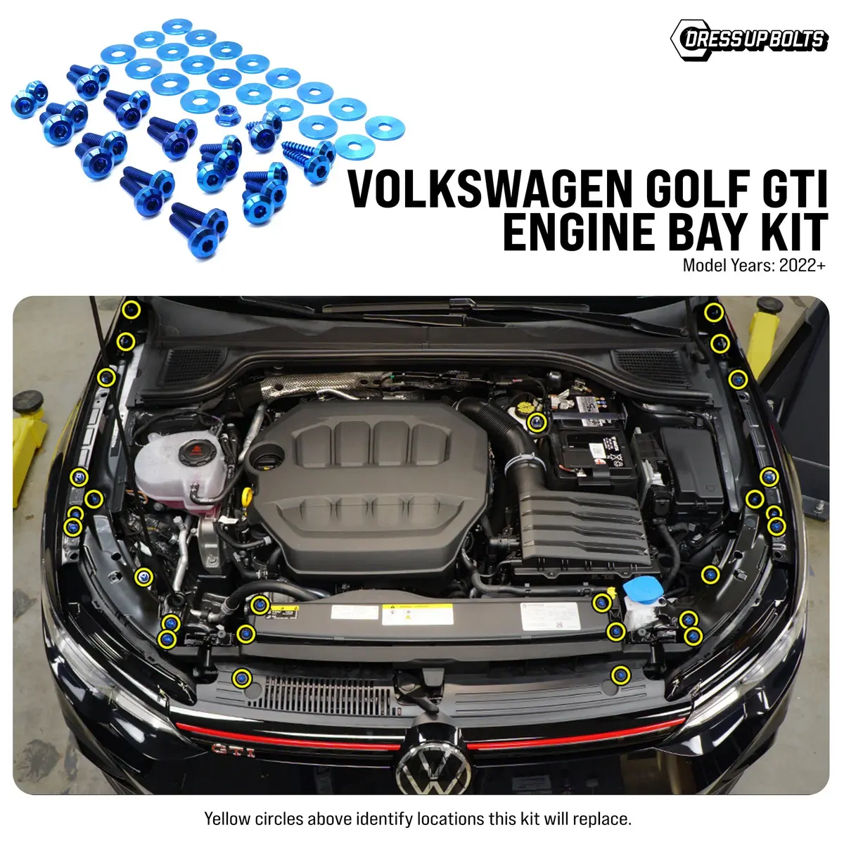 Titanium Hardware Engine Bay Kit - Volkswagen Golf Gti (2022+) 2