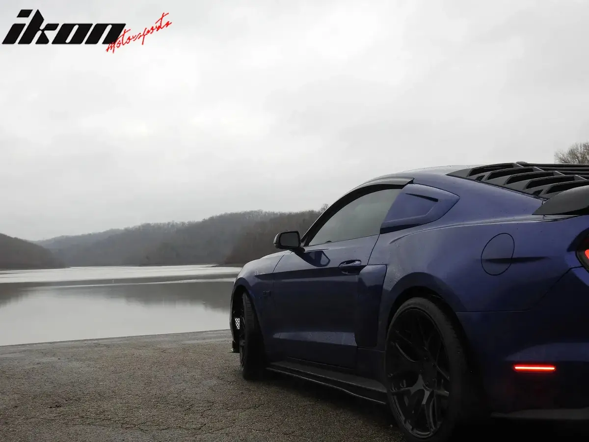 2015-2024 Ford Mustang Coupe Slim Smoke Tinted Window Visors Acrylic 2
